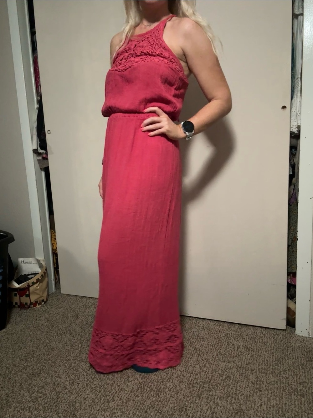 Jen's Pirate Booty Pink Crochet Maxi Dress - Picture 7 of 7